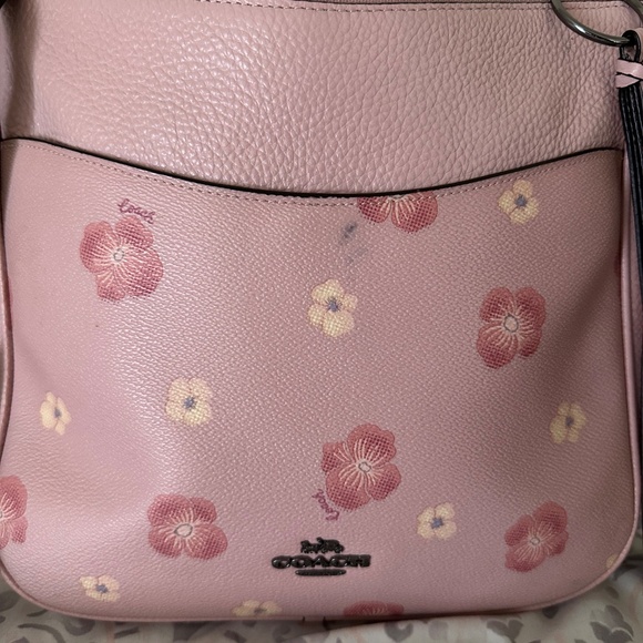 Coach blush pink floral leather crossbody - Picture 2 of 7